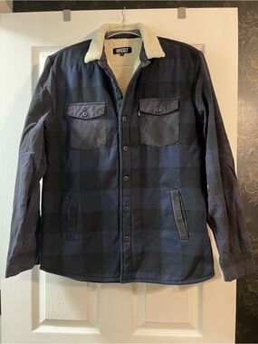 NWOT Grizzly Griptape Plaid Sherpa Lined Flannel Shirt Jacket Shacket